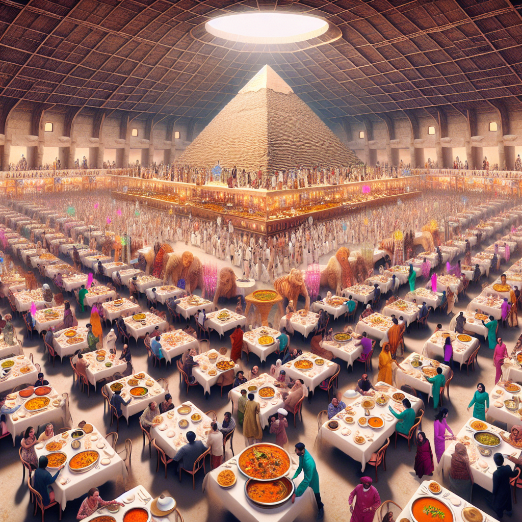 Iconic UK Pyramid Transforms into Massive Curry House for 1,500 Diners