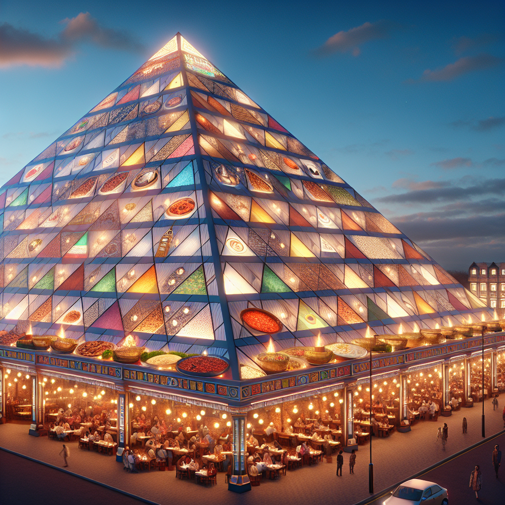Iconic UK Pyramid Transforms into Massive Curry House for 1,500 Diners