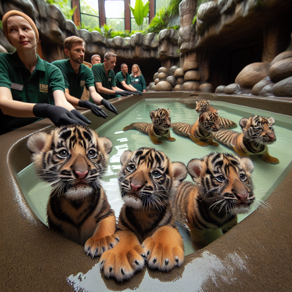 Polish Zoo Welcomes Four Newborn Critically Endangered Sumatran Tigers