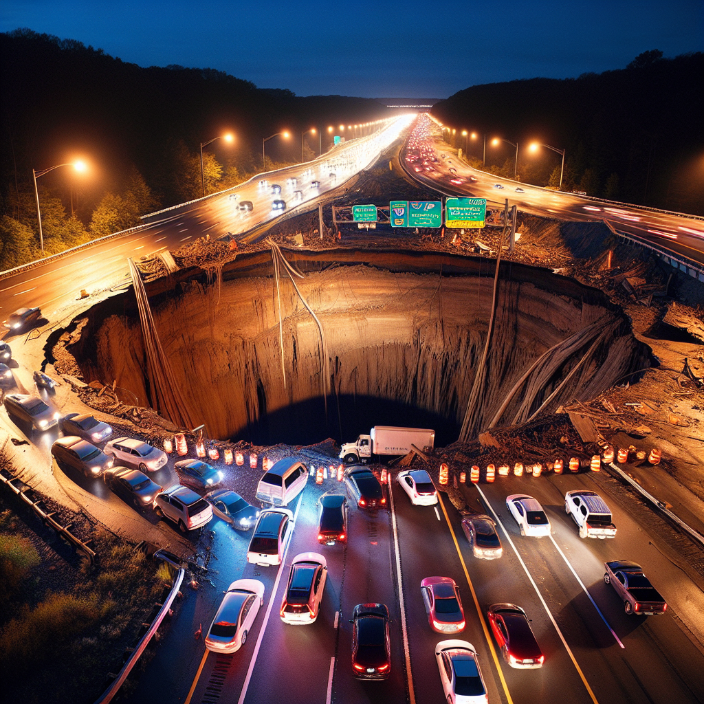 New Jersey Sinkhole Shuts Down I-80 After Road Collapses into Abandoned Mine