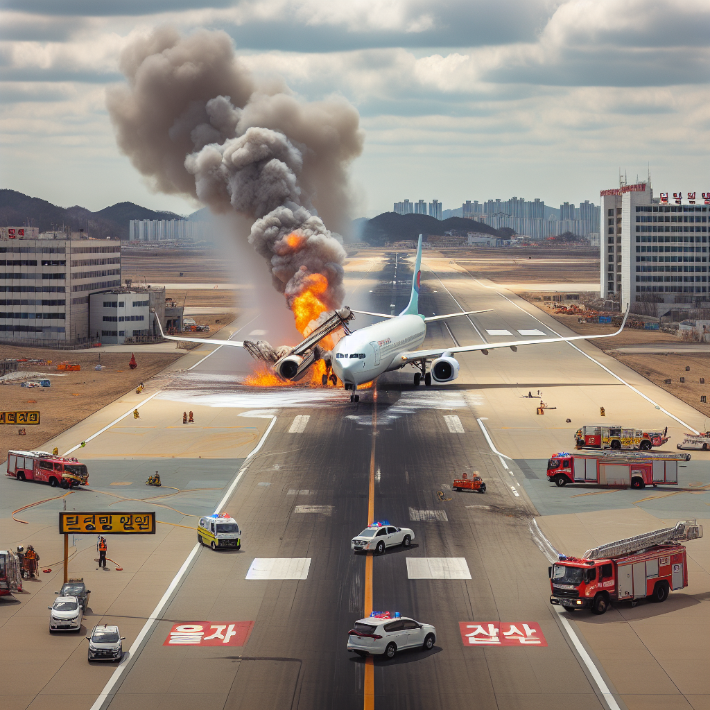 Plane Catches Fire at South Korean Airport Due to Landing Gear Malfunction