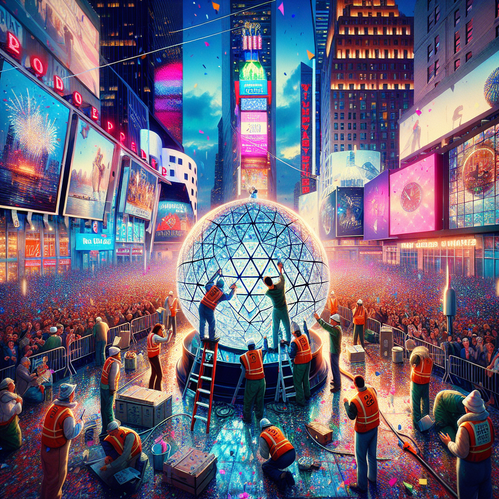 Times Square Ball Receives Final Crystal Triangles for New Year's Eve Celebration