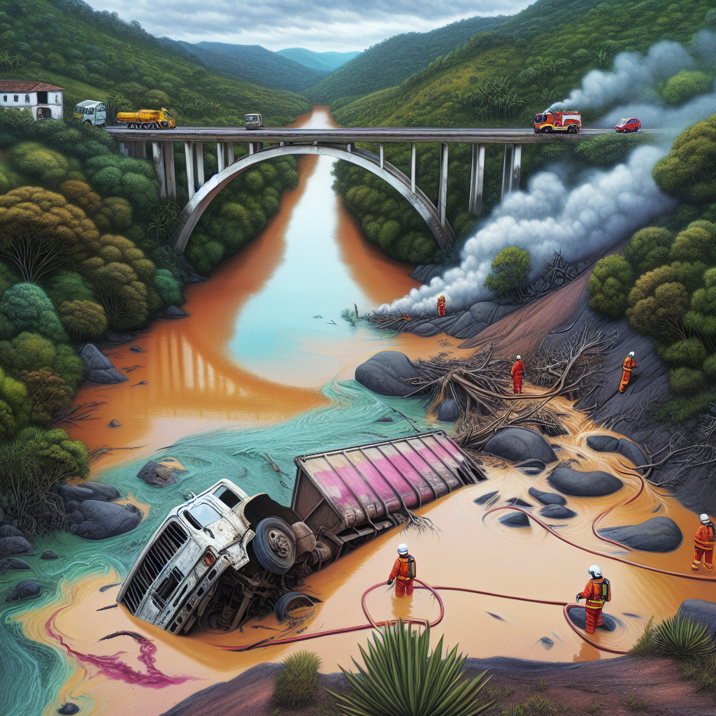 Tragic Bridge Collapse in Brazil: Fatality and Acid Spill as Truck Plunges into River