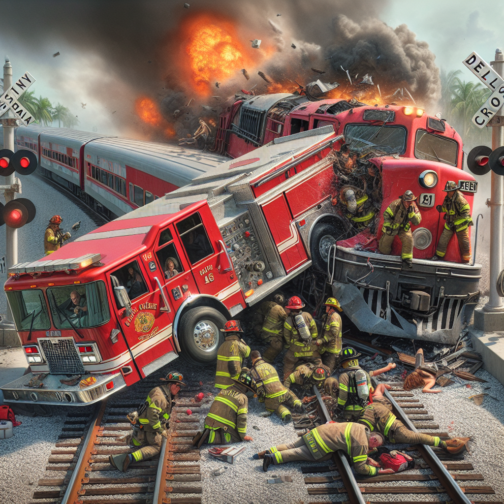 Train and Fire Truck Collision in Delray Beach Injures Firefighters and Passengers