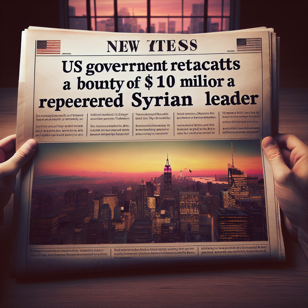 US Withdraws $10 Million Bounty for New Syrian Leader