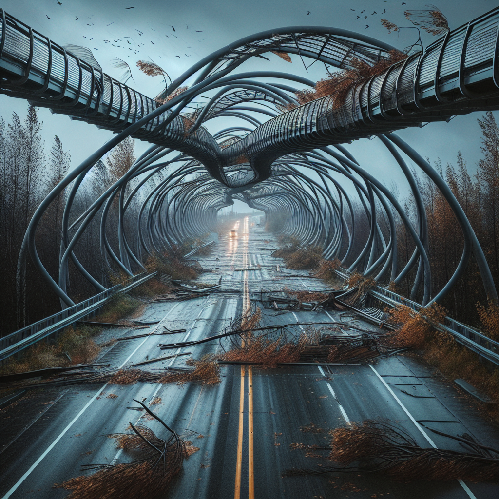 Anchorage Pedestrian Bridge Damaged by Strong Winds, Highway Closed