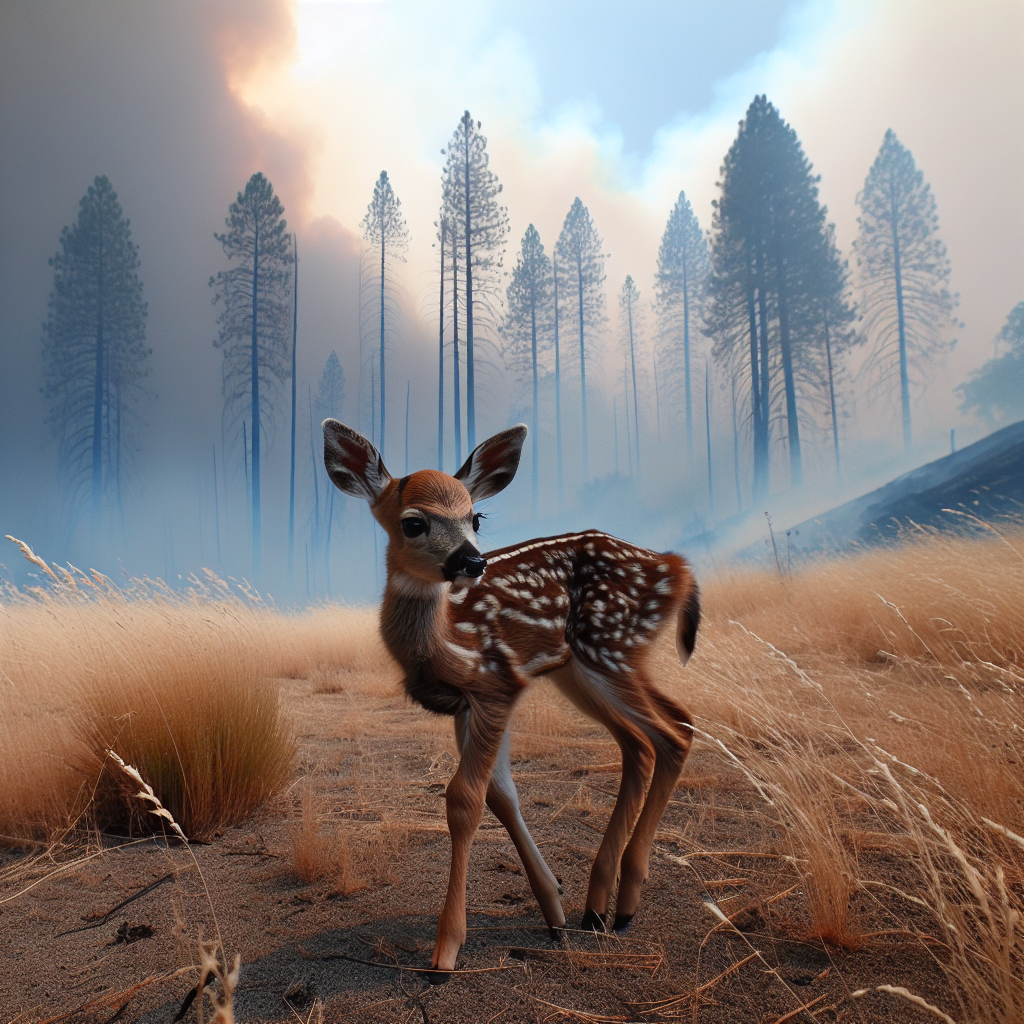 Baby Deer Caught on Camera Navigating California Wildfire Smoke