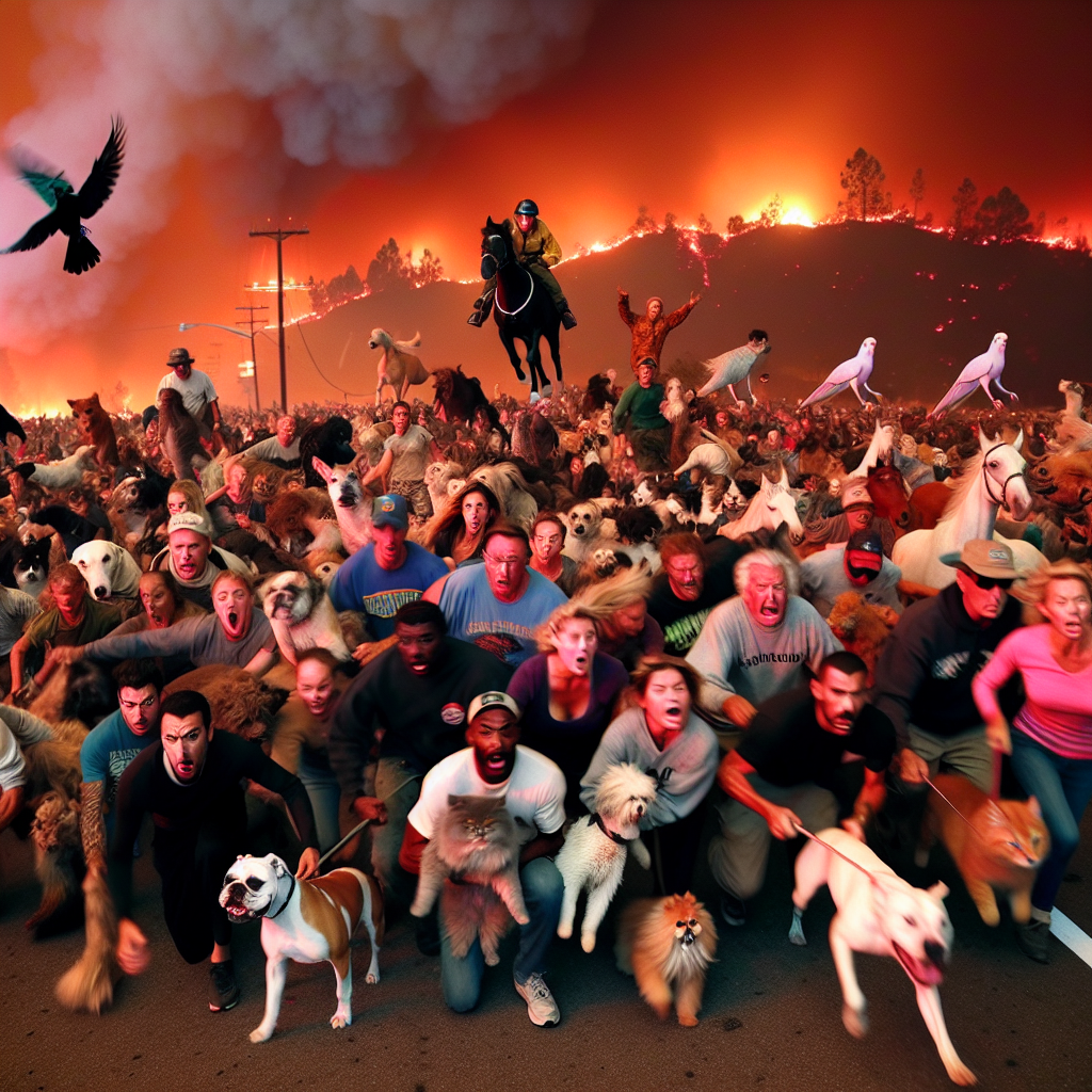 Californians Rush to Rescue Pets and Livestock from Advancing LA Wildfires