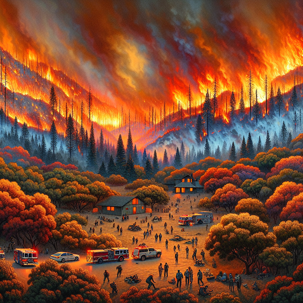 "Chaos Unfolds as California Wildfire Forces Mass Evacuation"