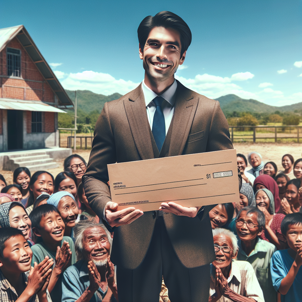 Chinese Tycoon Donates Cash to Villagers in Gratitude for Educational Support