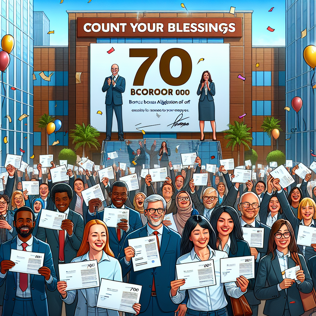 'Count Your Blessings: Company Awards 70 Crore Bonus to Employees'