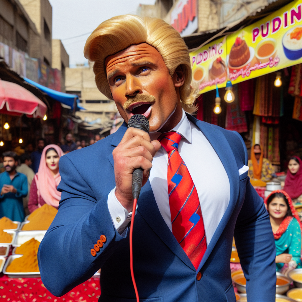 Donald Trump Doppelgänger Sings to Promote Pudding in Pakistan