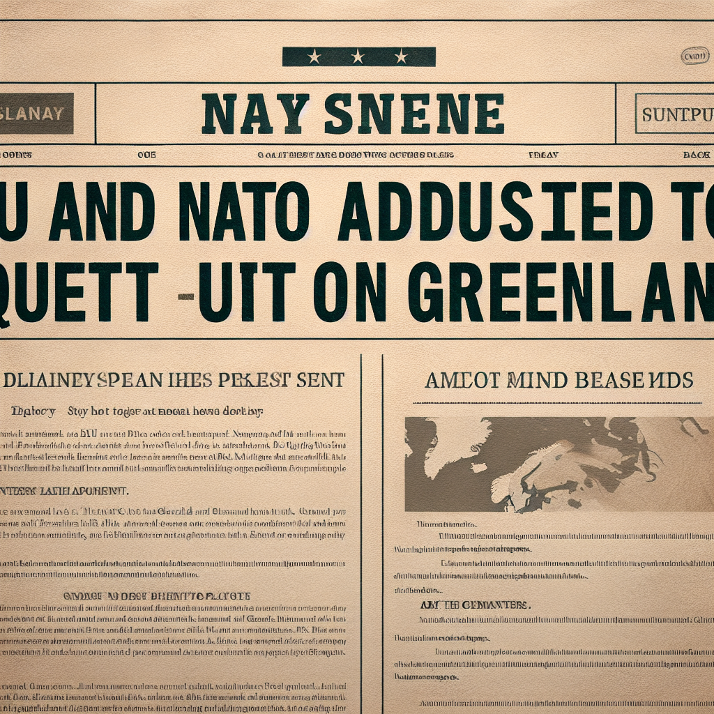 EU and NATO Advised to Stay Quiet on Greenland – FT