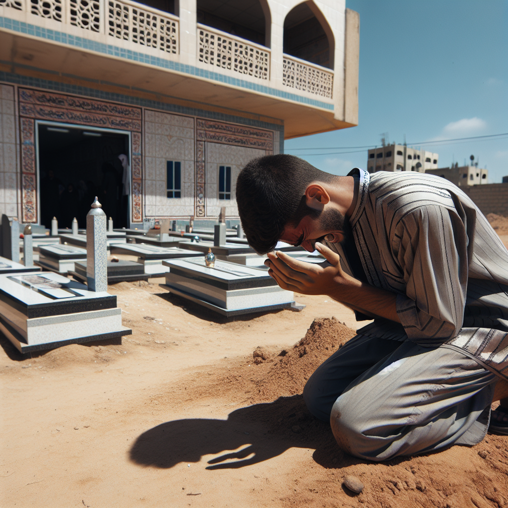 Grieving Son Honors His Mother Outside Gaza Morgue