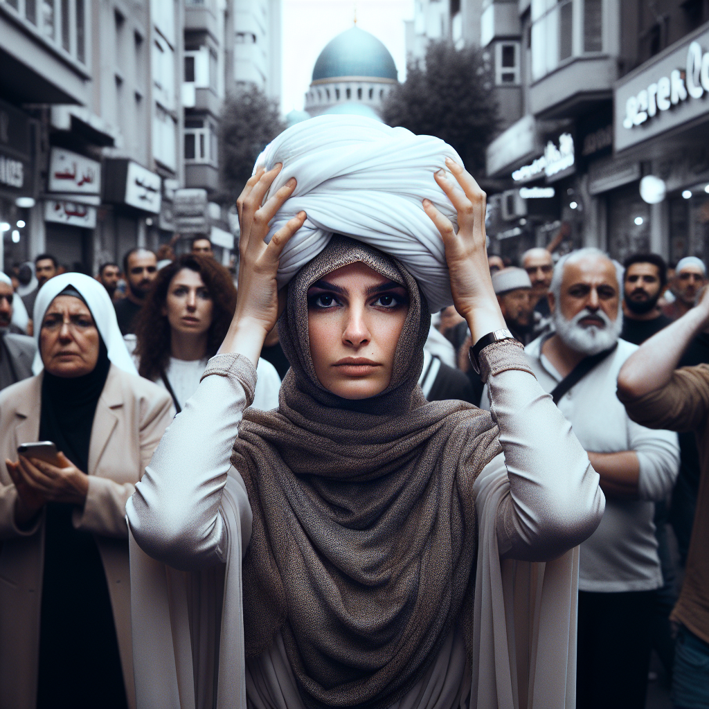 Iranian Woman Dons Cleric's Turban as Hijab in Daring Protest