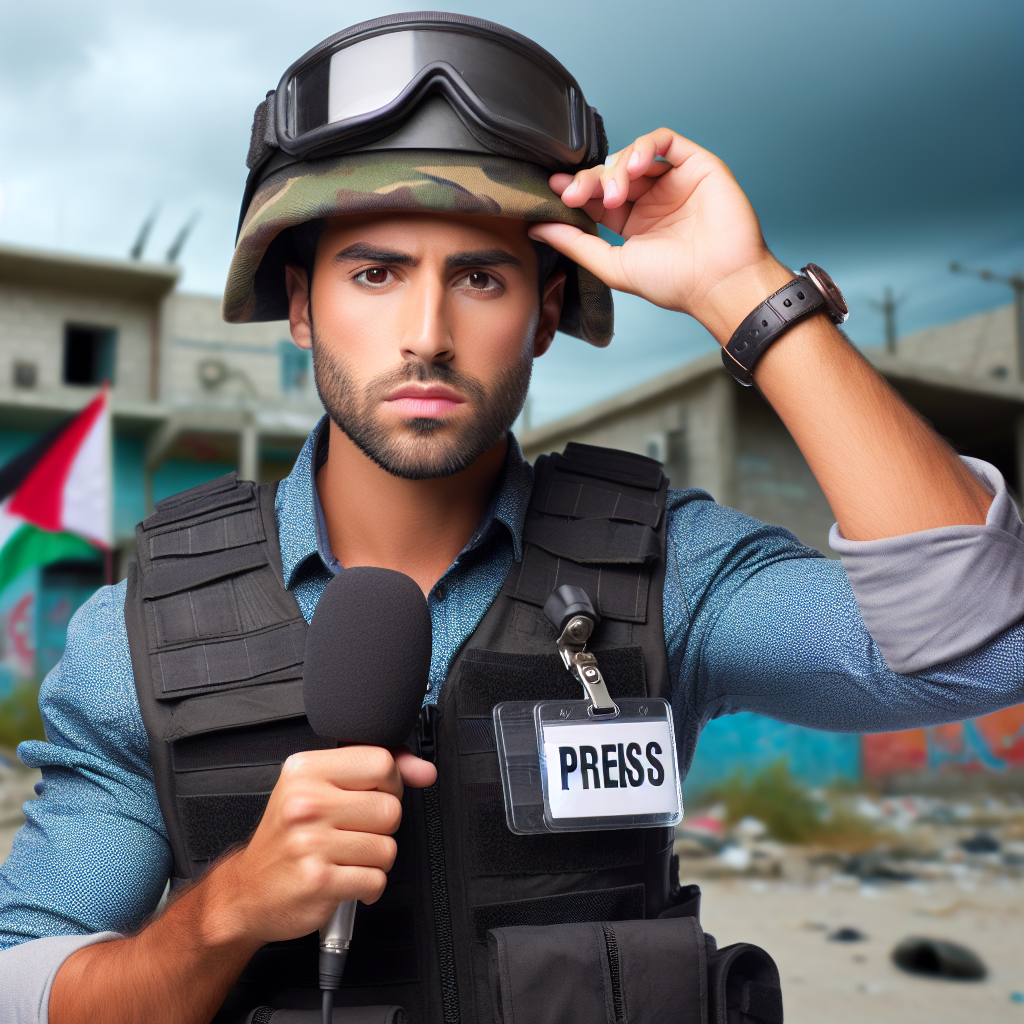 Journalist Removes Protective Gear While Reporting on Gaza Ceasefire