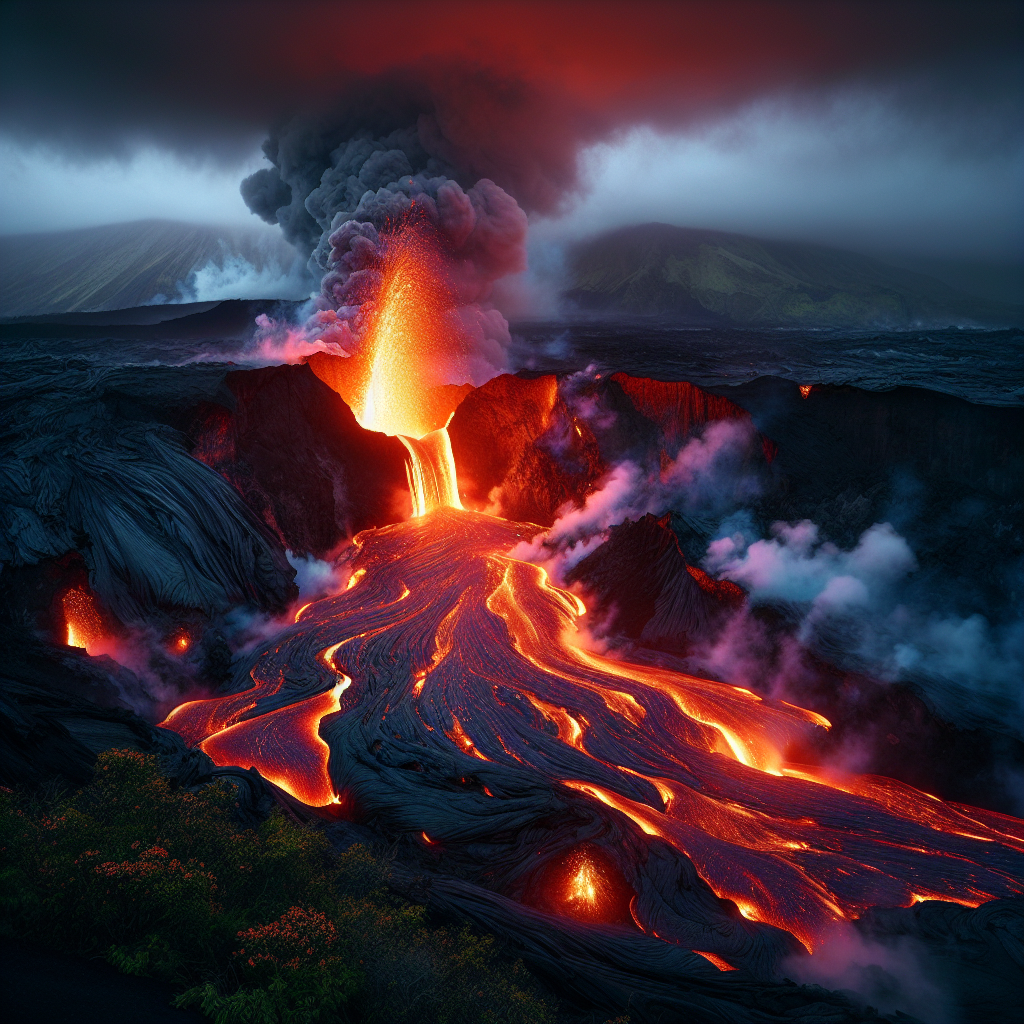 Kilauea Volcano Erupts with New Lava Flow in Hawaii