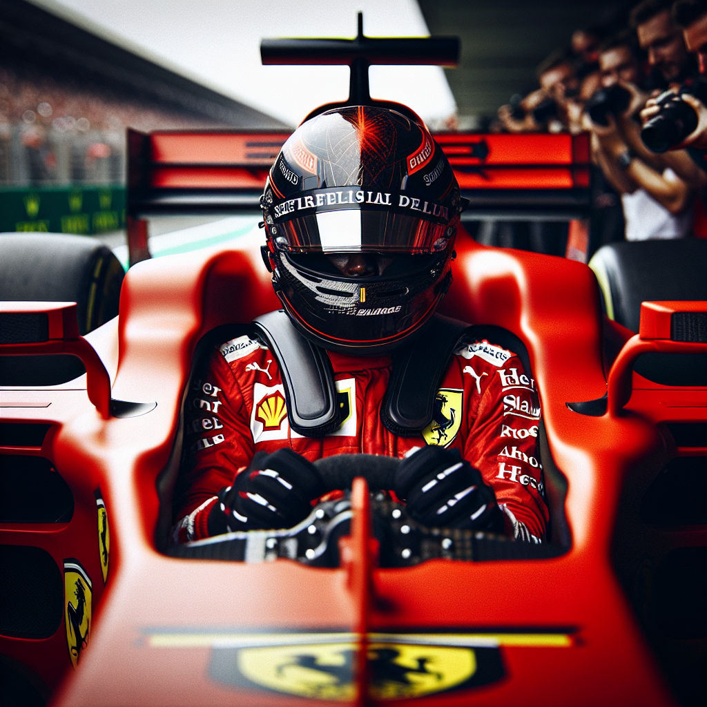 Lewis Hamilton Takes the Wheel of a Ferrari F1 Car for the First Time