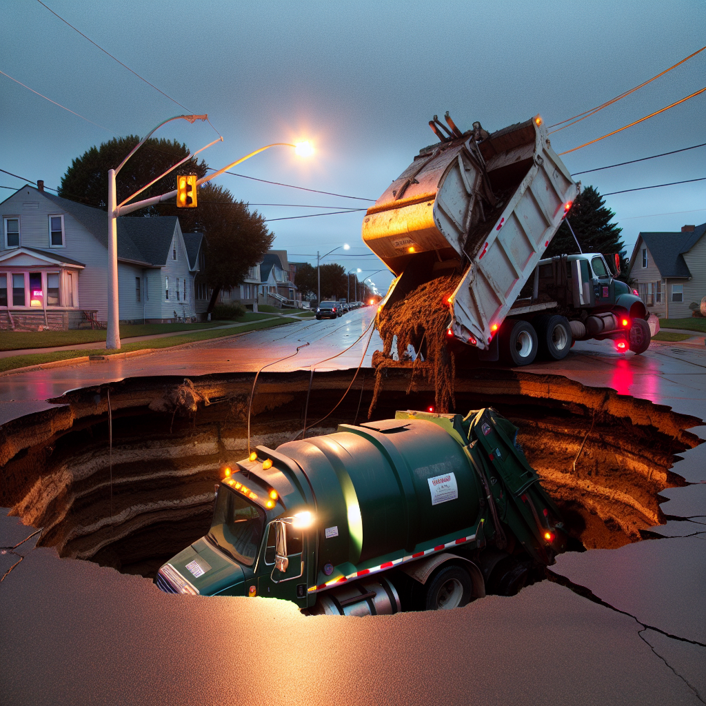 Nebraska City Experiences Power Outage After Garbage Truck Sinks into Sinkhole