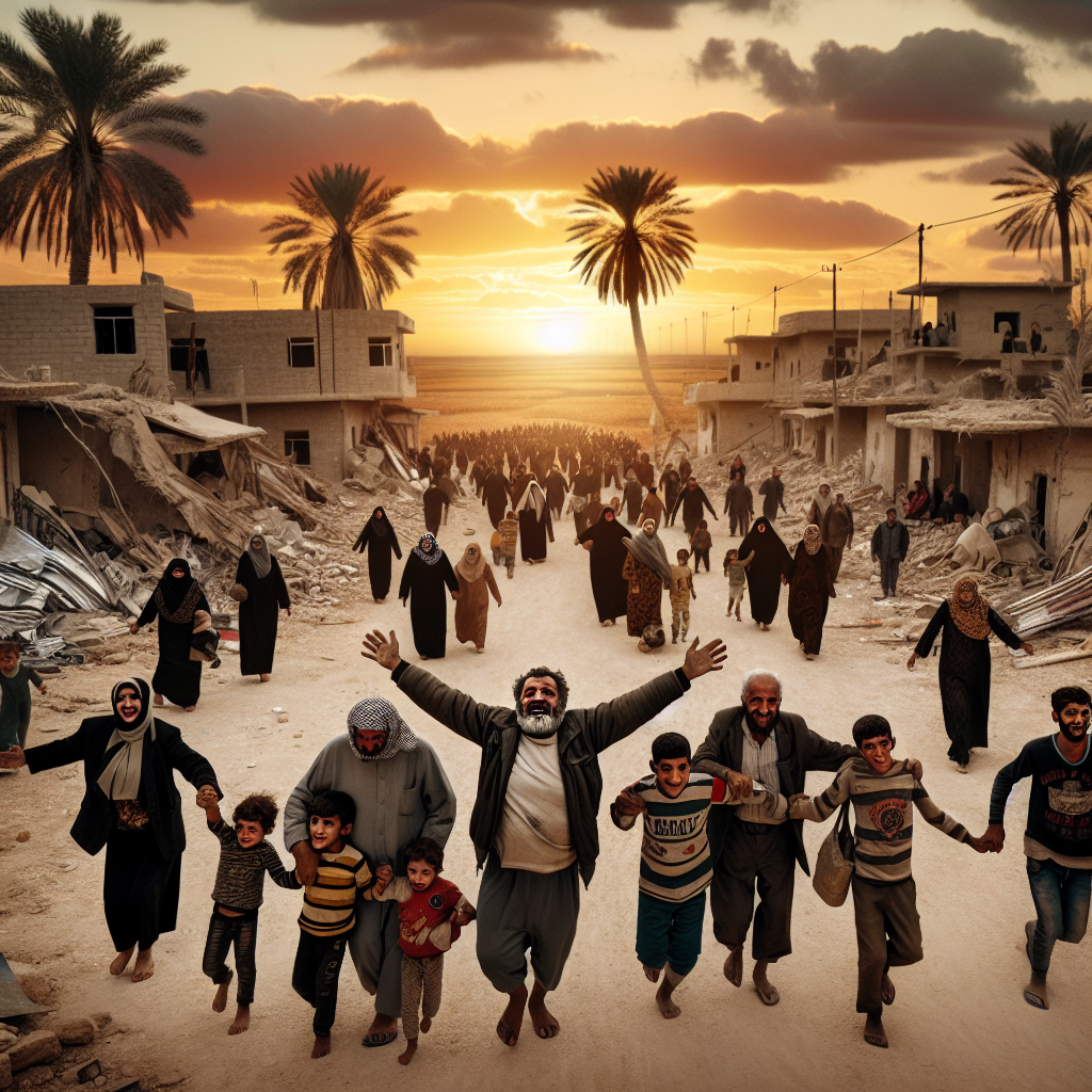 "Returning Home: Displaced Palestinians Embrace the Land After Gaza Ceasefire"