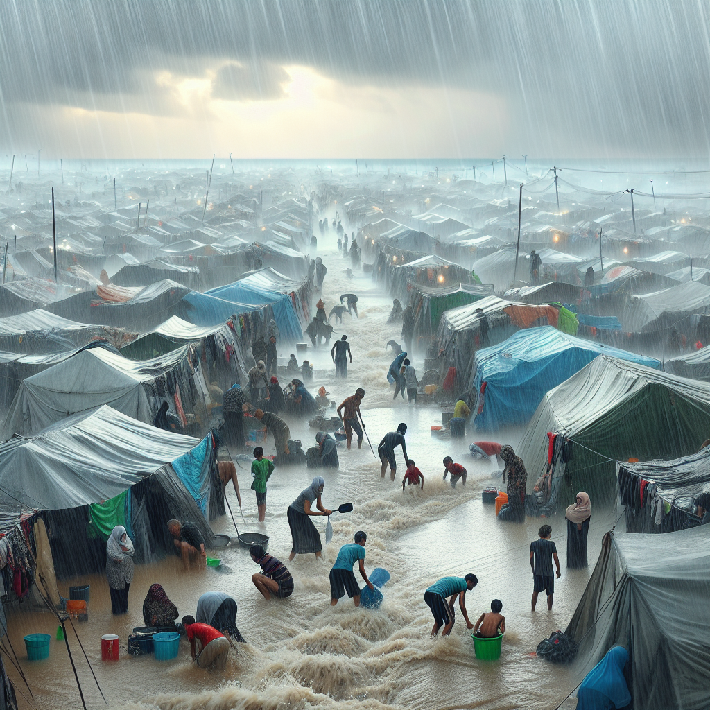 Torrential Rains Worsen Hardships for Displaced Palestinians in Gaza