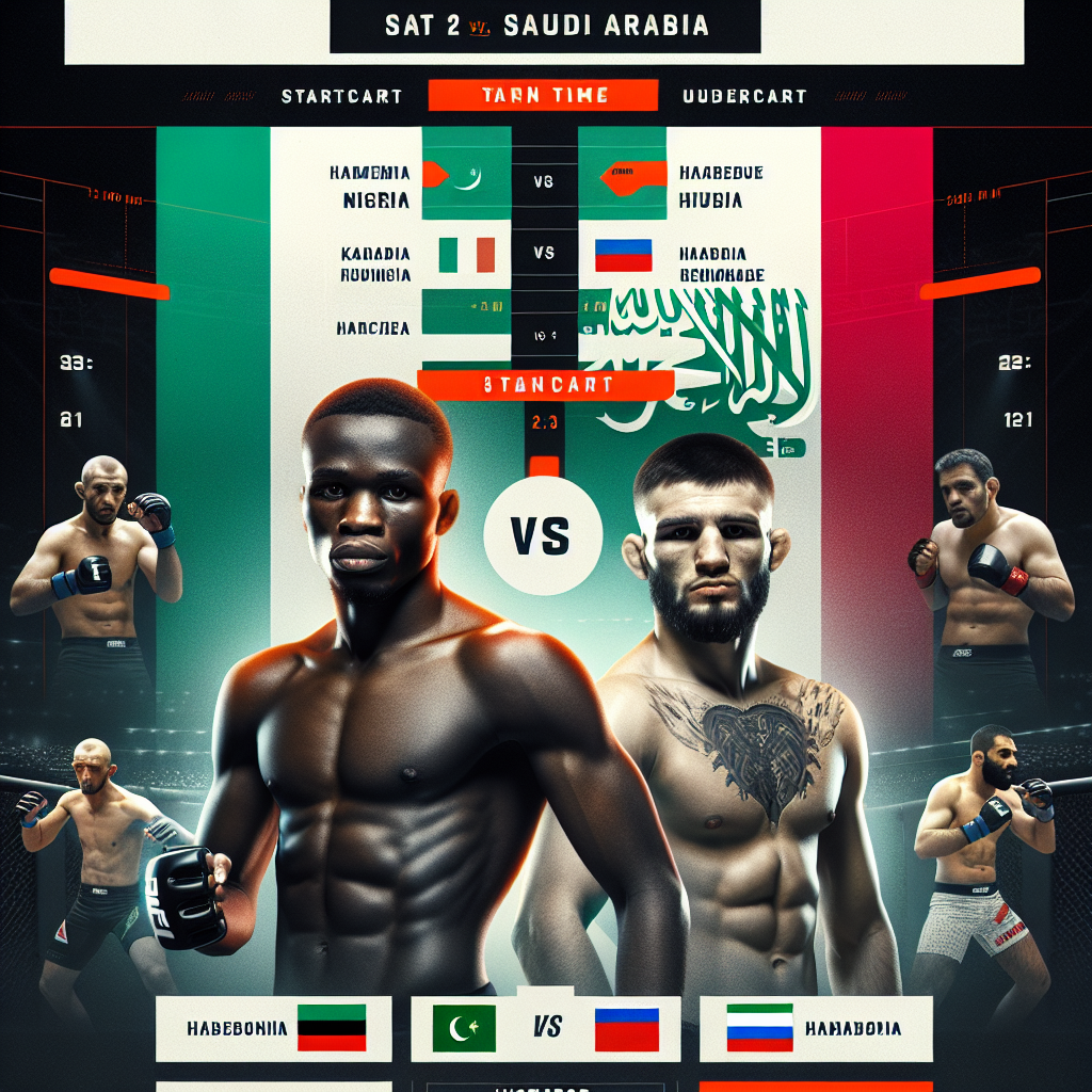UFC Saudi Arabia: Adesanya vs Imavov – Start Time, Undercard, and Viewing Guide