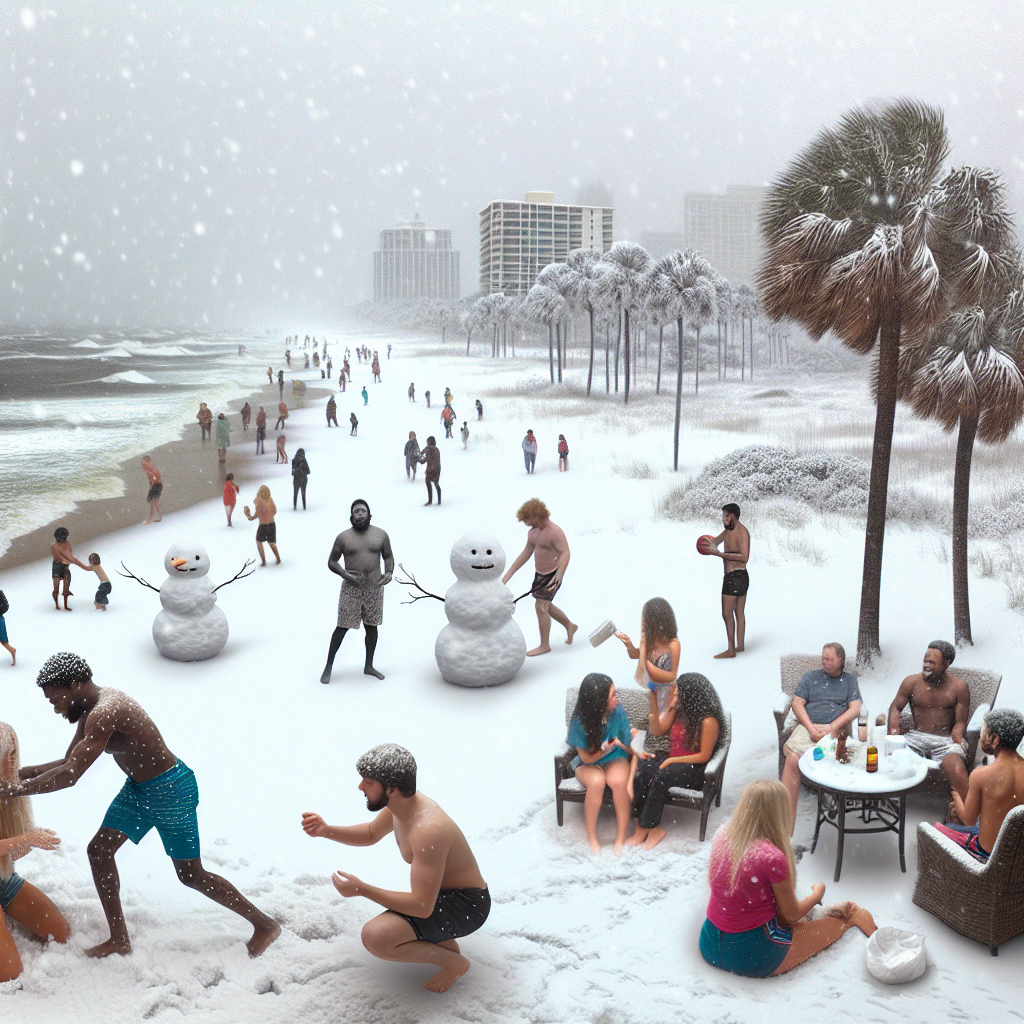 Uncommon Snowfall Covers US Gulf Coast in White Blanket