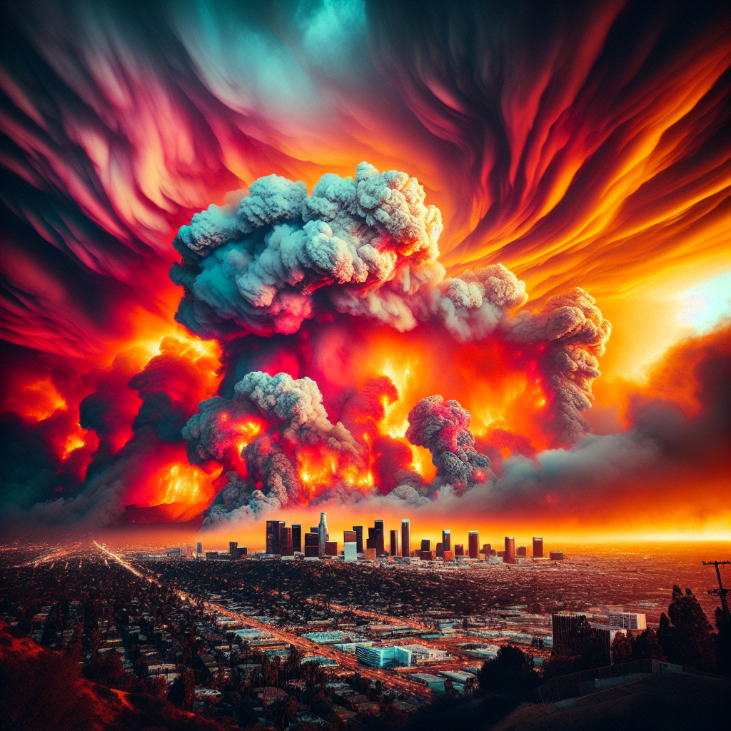 Wildfire Near Los Angeles Paints Sky in Fiery Hues
