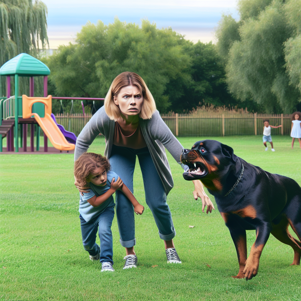 Brave Russian Woman Protects Child from Rottweiler Attack in Viral Video