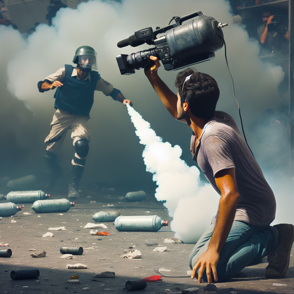 Cameraman Targeted by Tear Gas Canister Fired by Israeli Forces