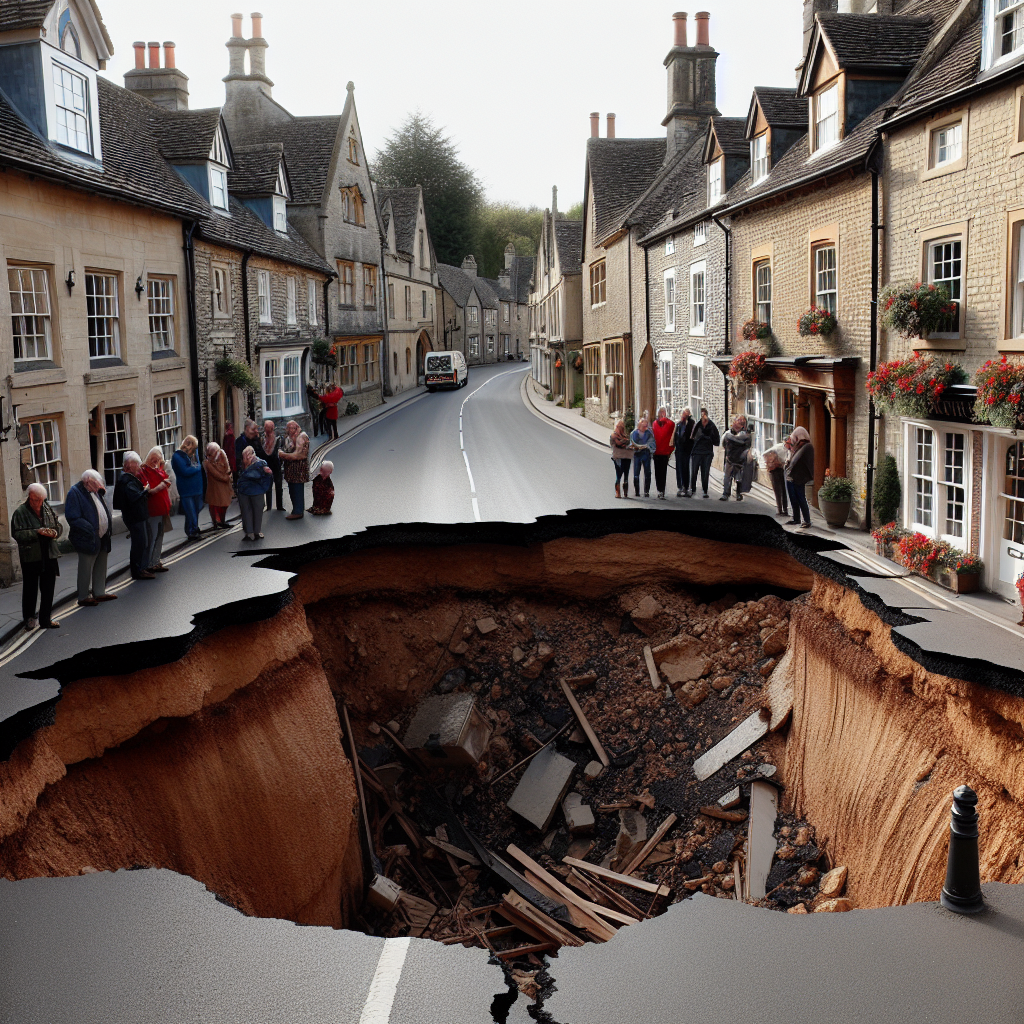 Expanding Sinkhole Engulfs Main Street in English Village