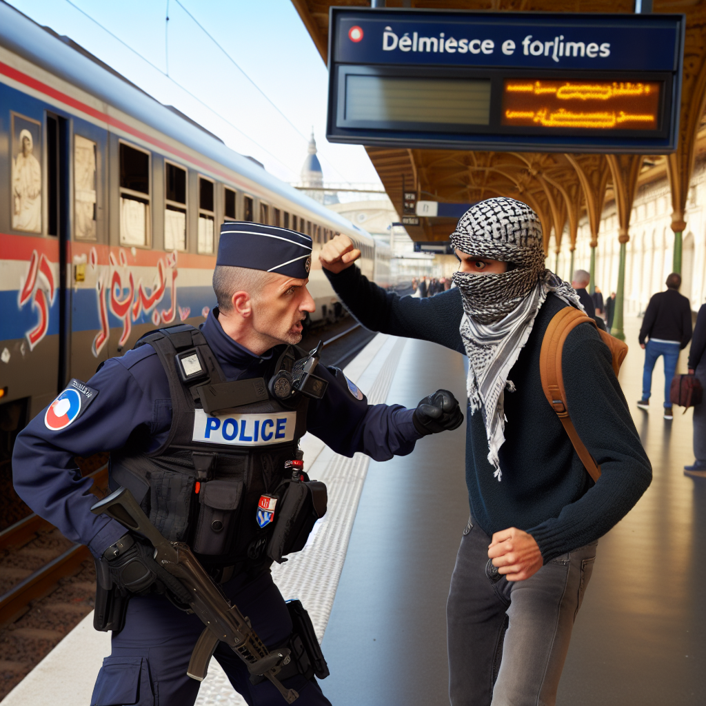 French Police Confront Syrian Man Painting Swastikas at Train Station (VIDEOS)