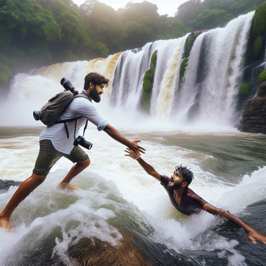 Malaysian Vlogger Heroically Saves Drowning Man at Sri Lanka Waterfall