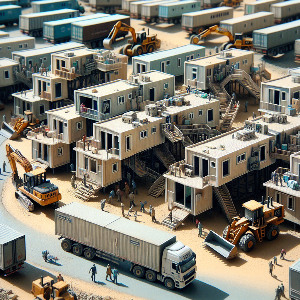 Mobile Homes Transported into Gaza by Bulldozers and Trucks