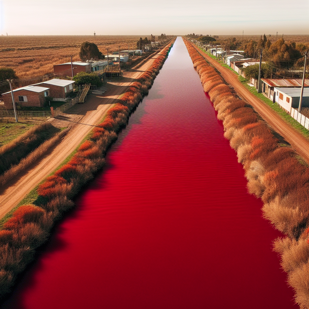 Mysterious Red Transformation of Argentine Canal Leaves Locals Puzzled