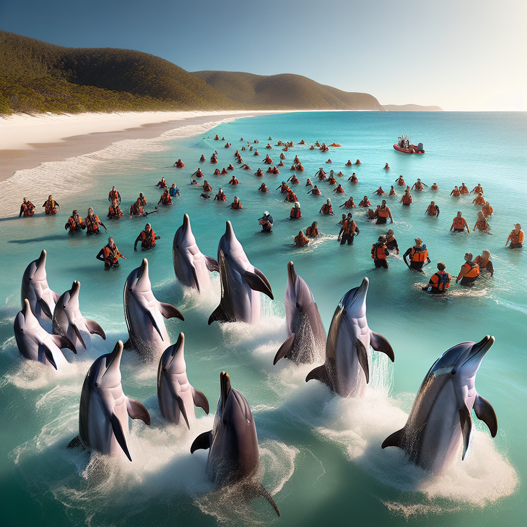 Over 150 Dolphins Stranded on Remote Australian Beach, 90 Rescued Alive