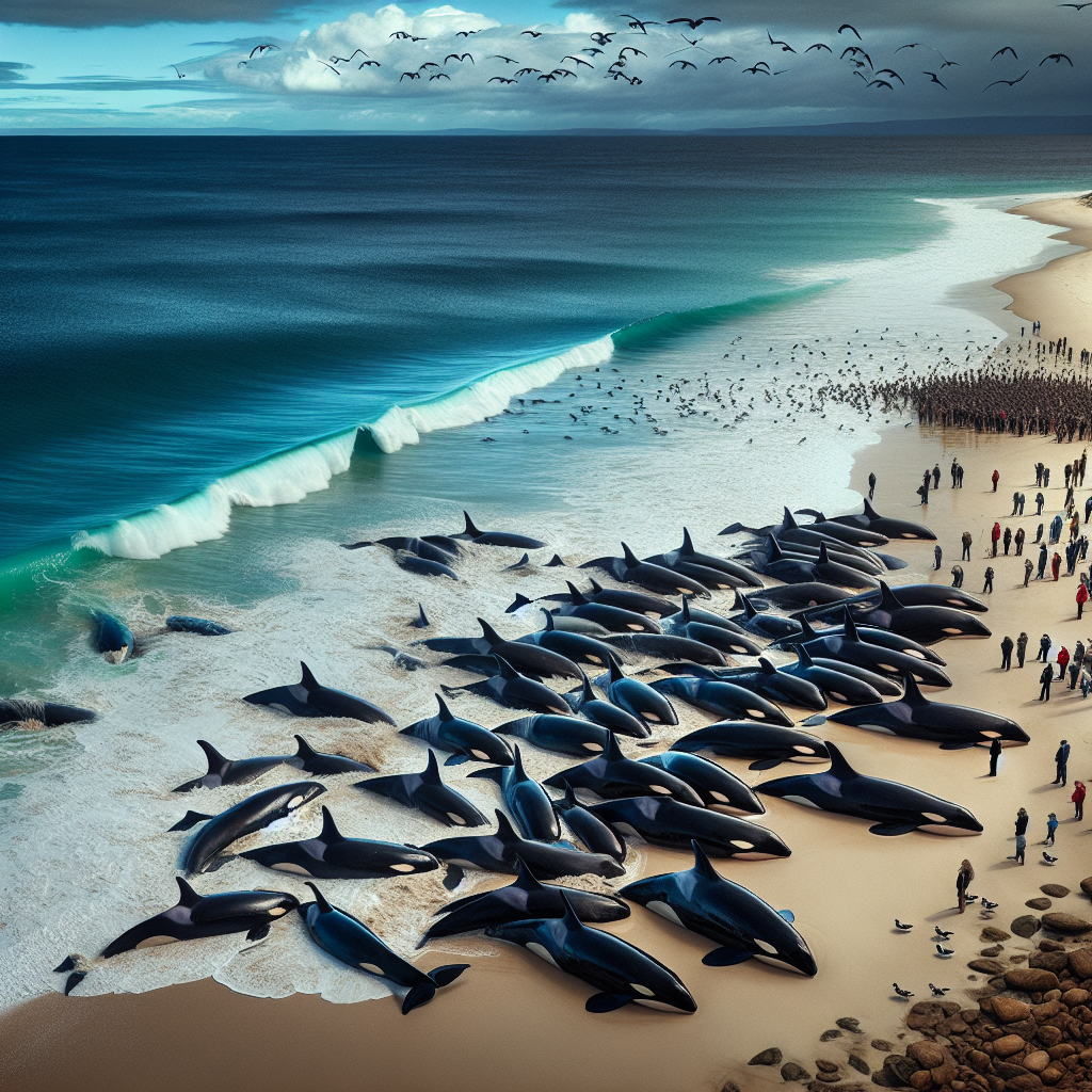 Over 150 False Killer Whales Stranded on Tasmania Beach
