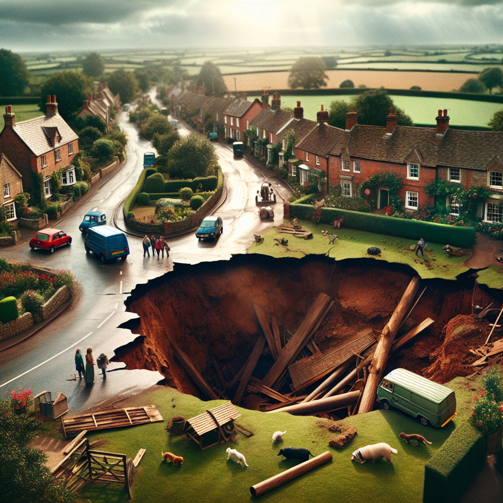 "Panic Ensues as Massive Sinkhole Emerges in English Village"