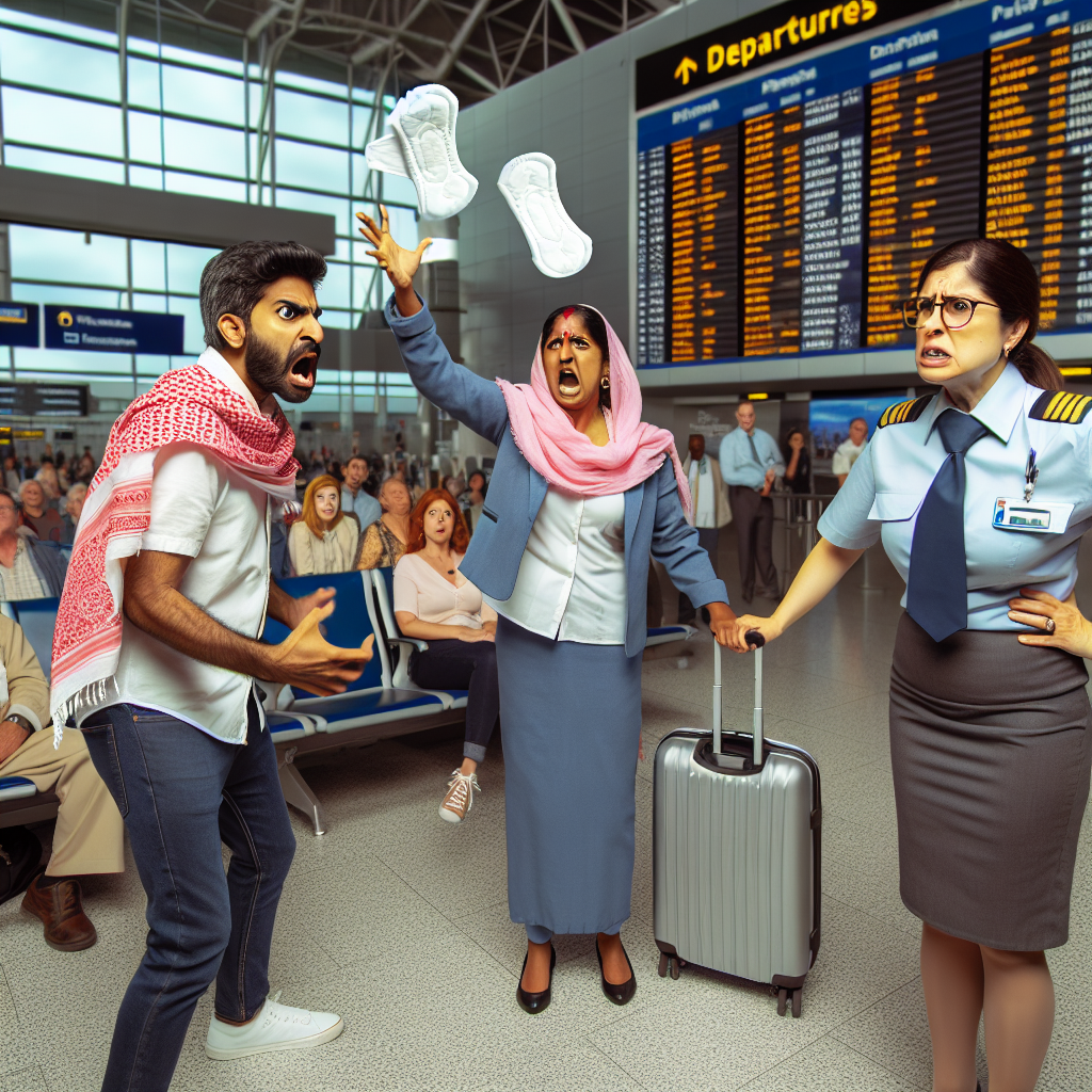Passenger Protests Visa Issue by Throwing Sanitary Pads at Airline Staff
