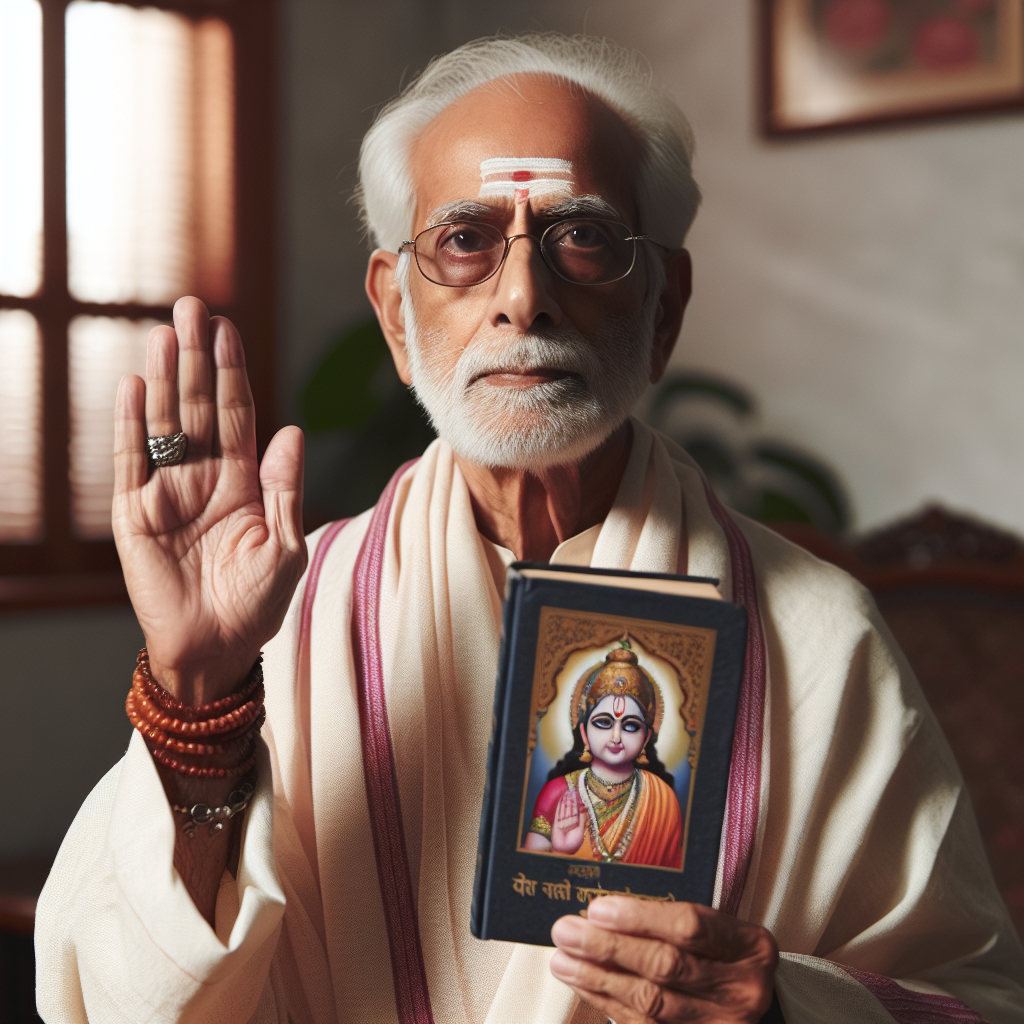 "Preserving Indian Heritage: Kash Patel's Uncle Swears on Bhagavad Gita"