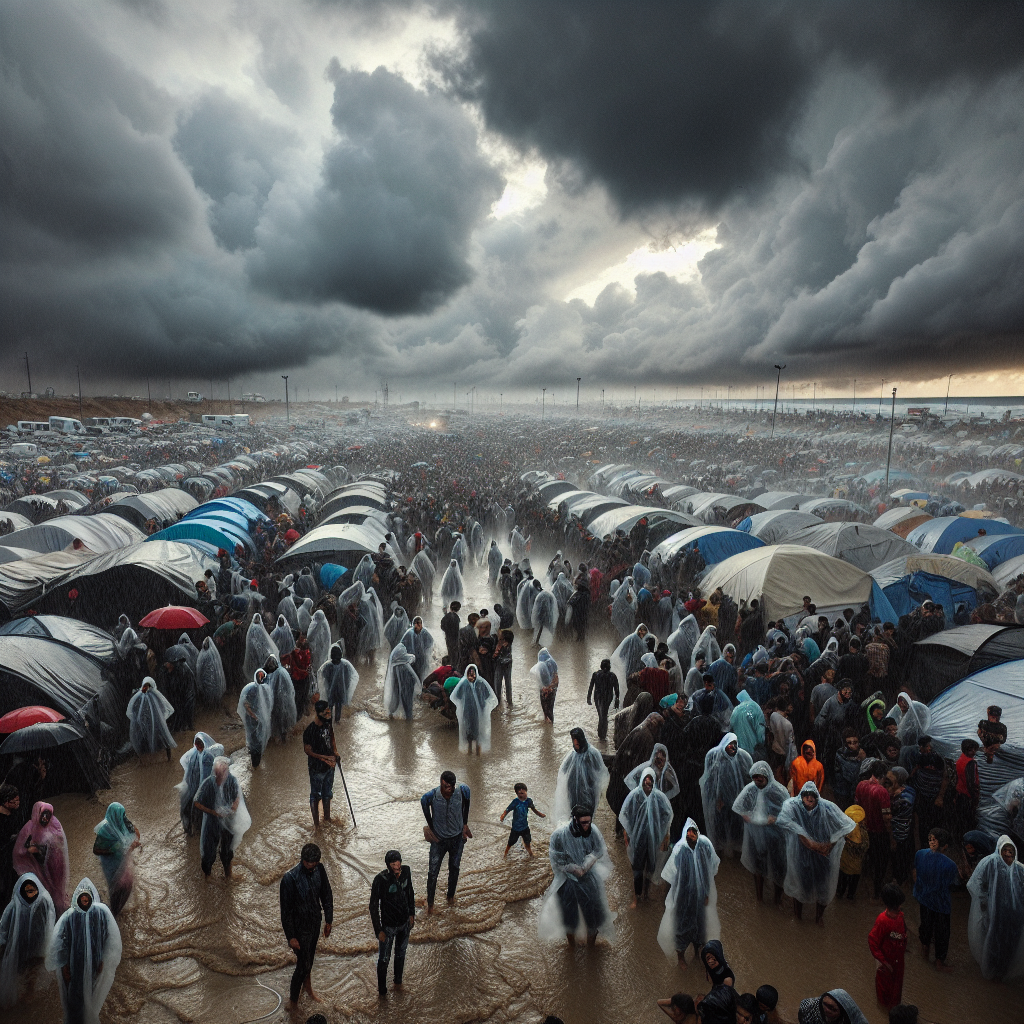 Thousands Endure Harsh Weather in Gaza's Tent Camps