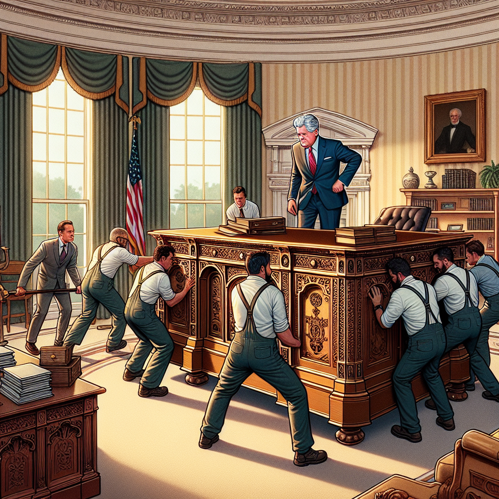 Trump Temporarily Relocates Historic 145-Year-Old Desk from Oval Office