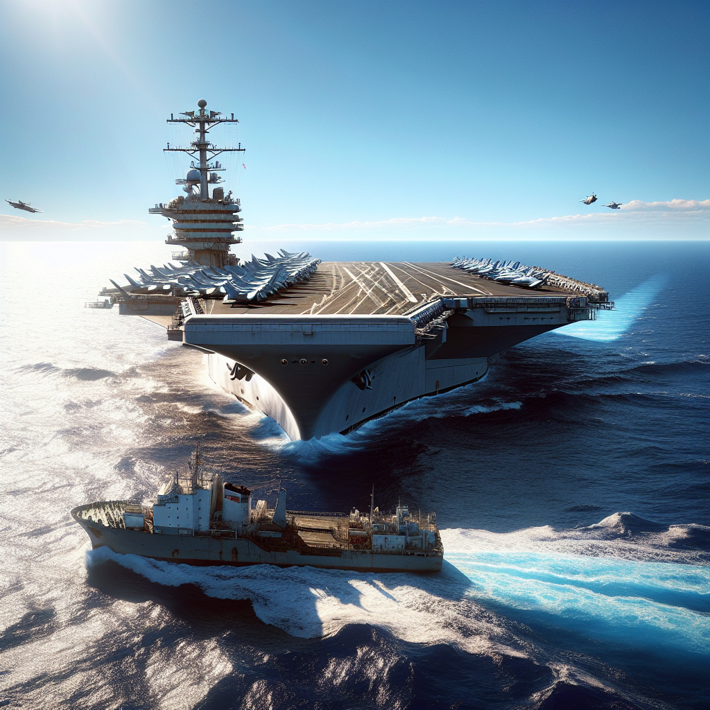 US Navy Aircraft Carrier and Merchant Vessel Involved in Mediterranean Collision