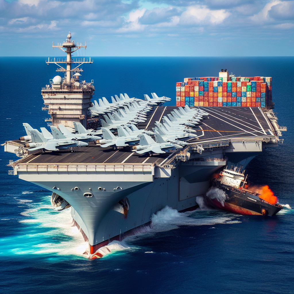 US Navy Aircraft Carrier Involved in Collision with Cargo Vessel