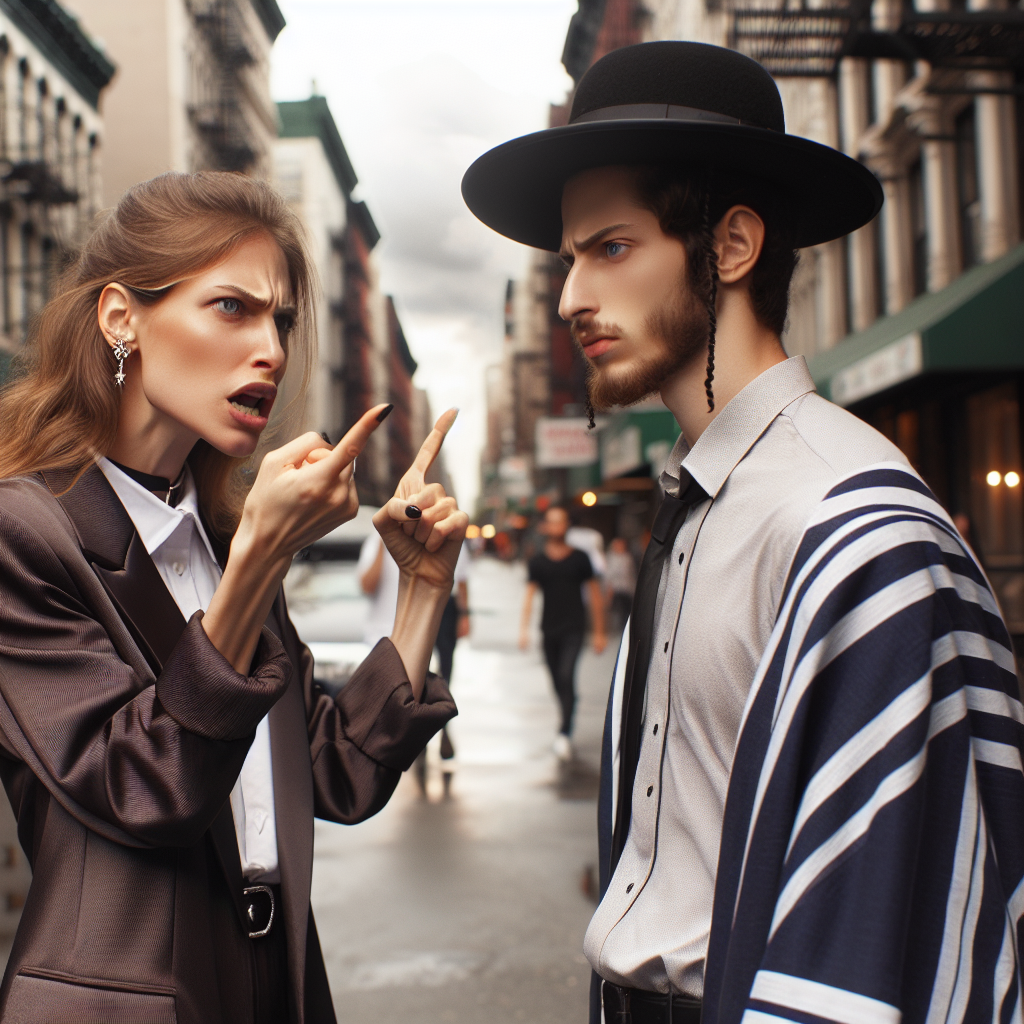 "Woman Caught on Camera Threatening Jewish Man in New York"