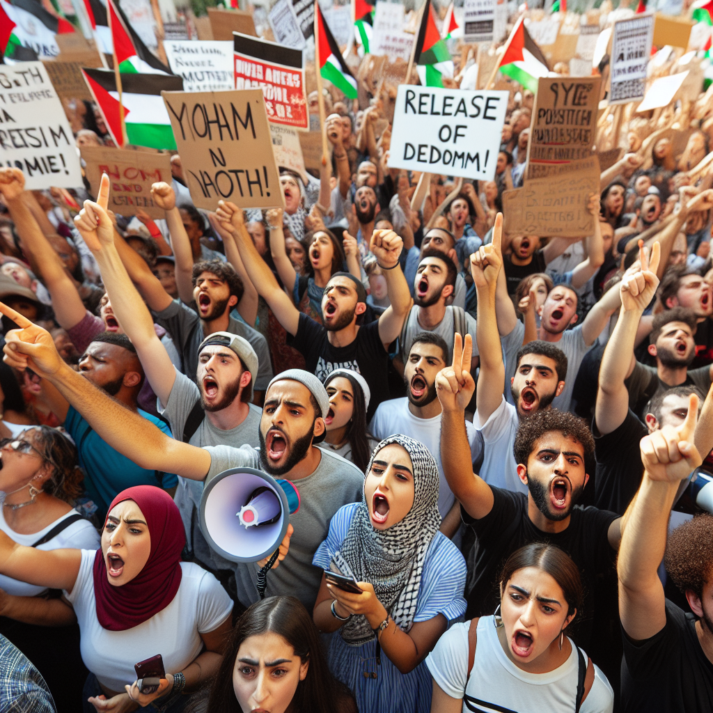 Activists Rally for Mahmoud Khalil's Freedom in Pro-Palestinian Protest