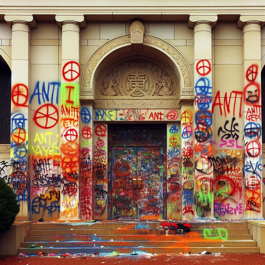 Another US Temple Vandalized with Anti-India Graffiti