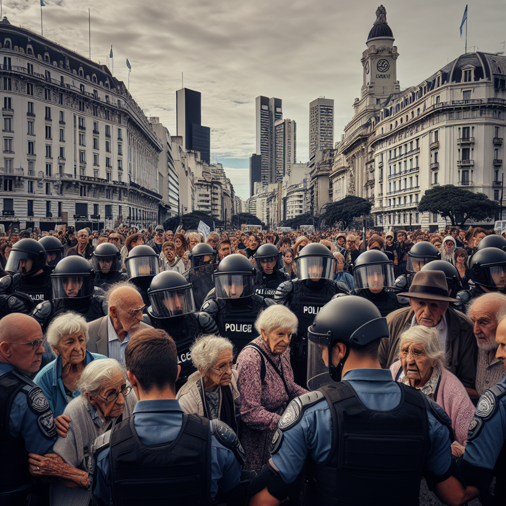 Argentine Police Clash with Retirees at Buenos Aires Rally