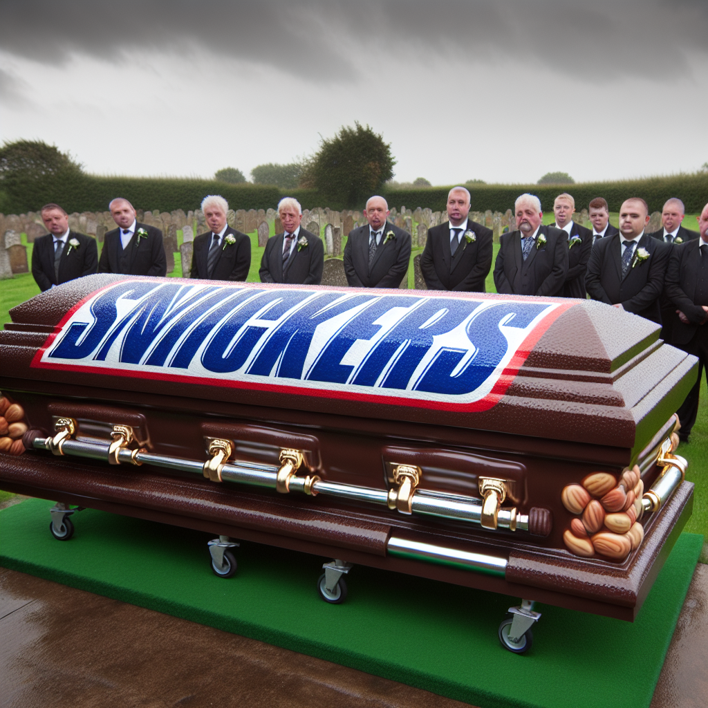 British Man's Final Wish: A Snickers-Themed Coffin Burial
