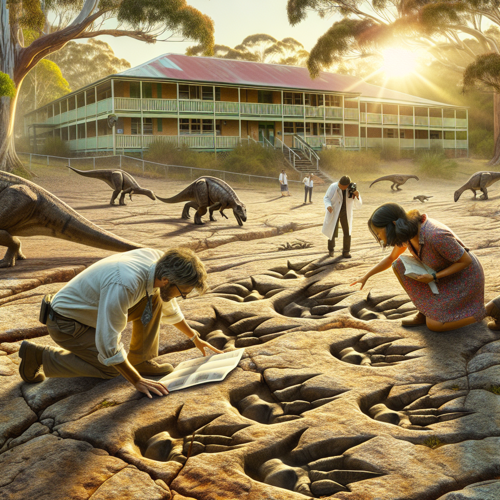 Discovery of 66 Dinosaur Footprints at Australian School Rock